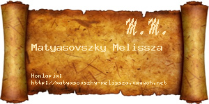 Matyasovszky Melissza névjegykártya